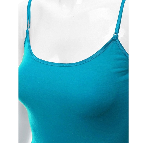 Camisole Tank Top Women's Plus Size Long Turquoise - Picture 2 of 3